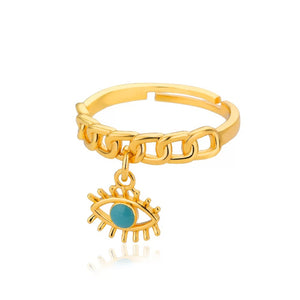 Evil Eye Charm Ring